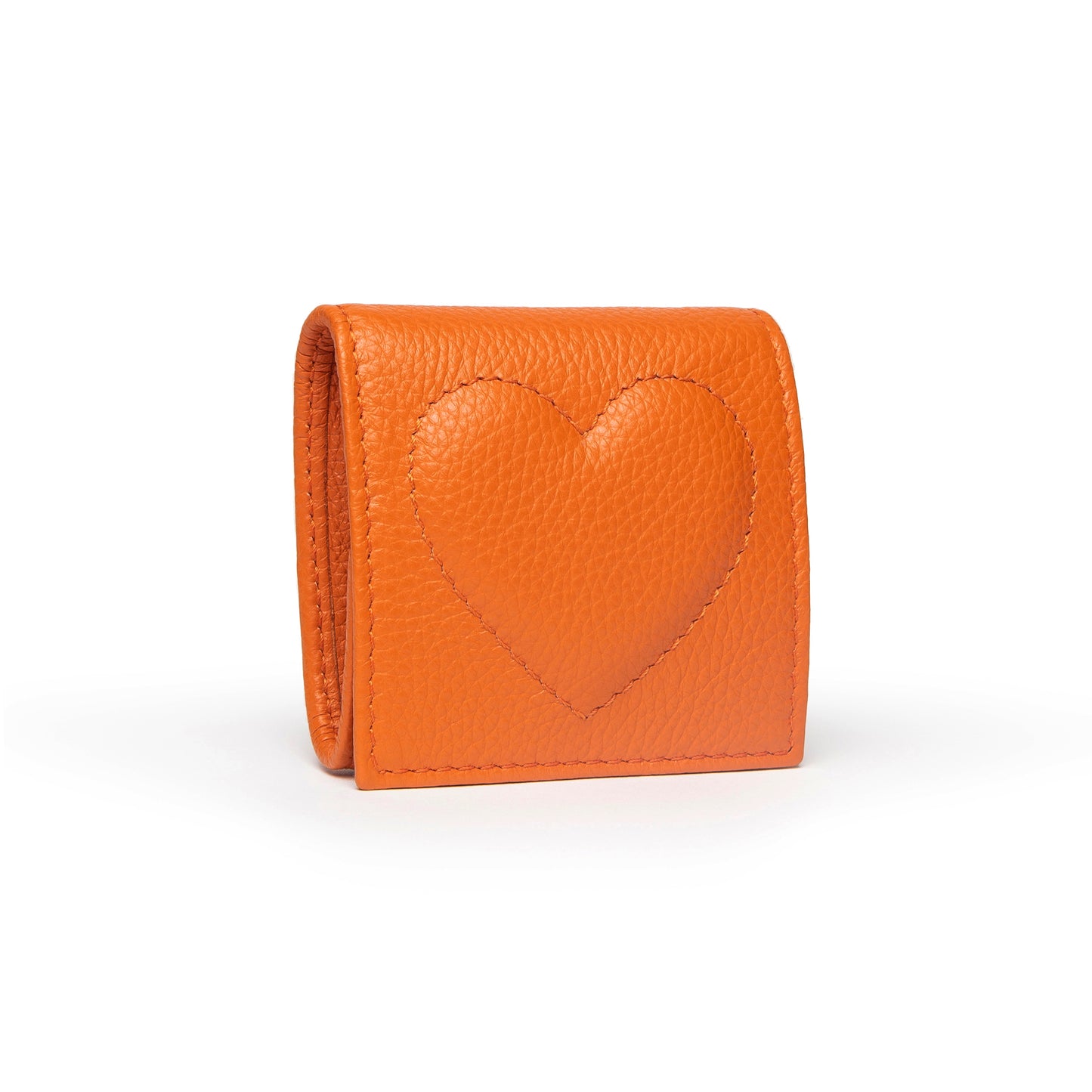 Porta monete con cuore colore arancio