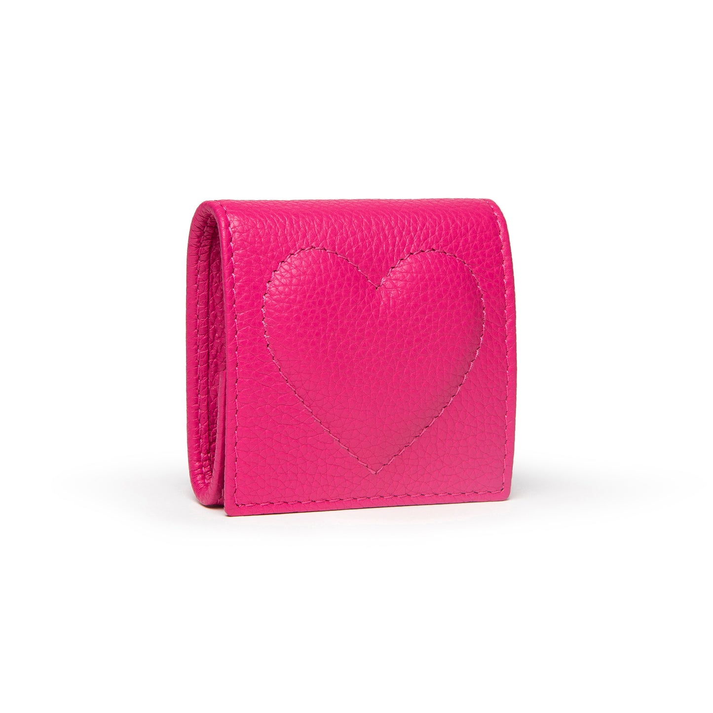 Porta monete con cuore colore peonia