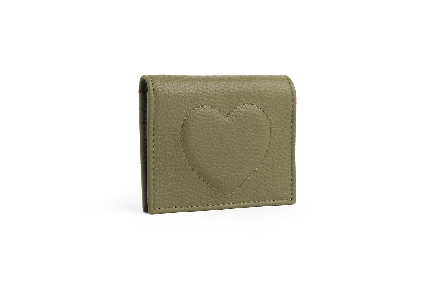 Portafoglio Xs con cuore colore verde bosco