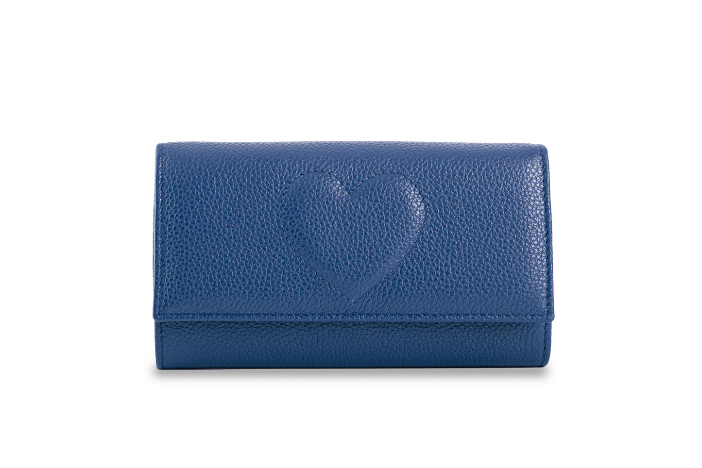 Portafoglio classico con cuore colore blu