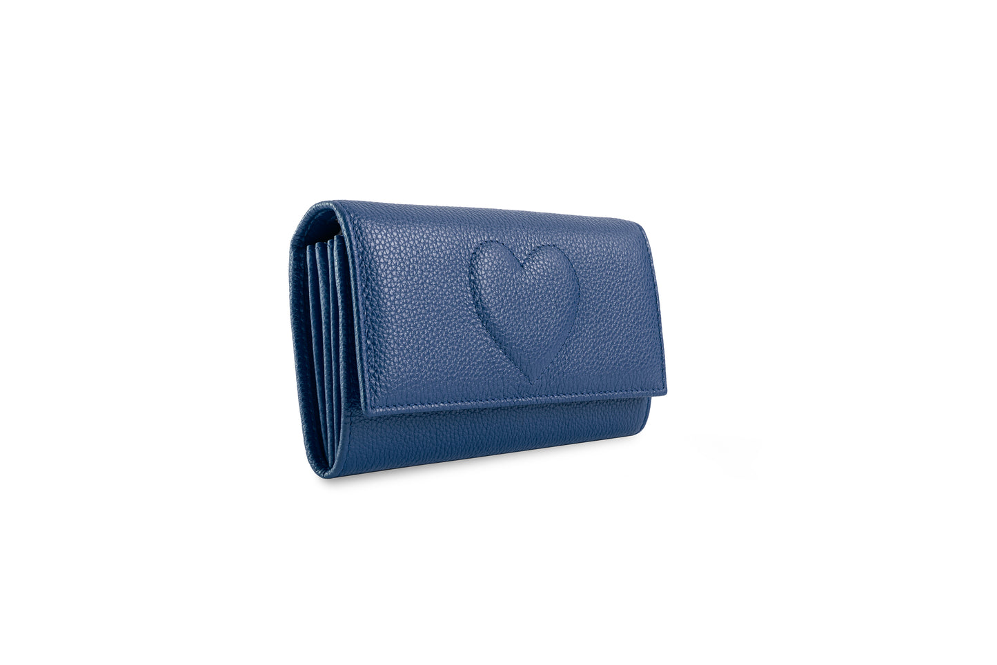 Portafoglio classico con cuore colore blu