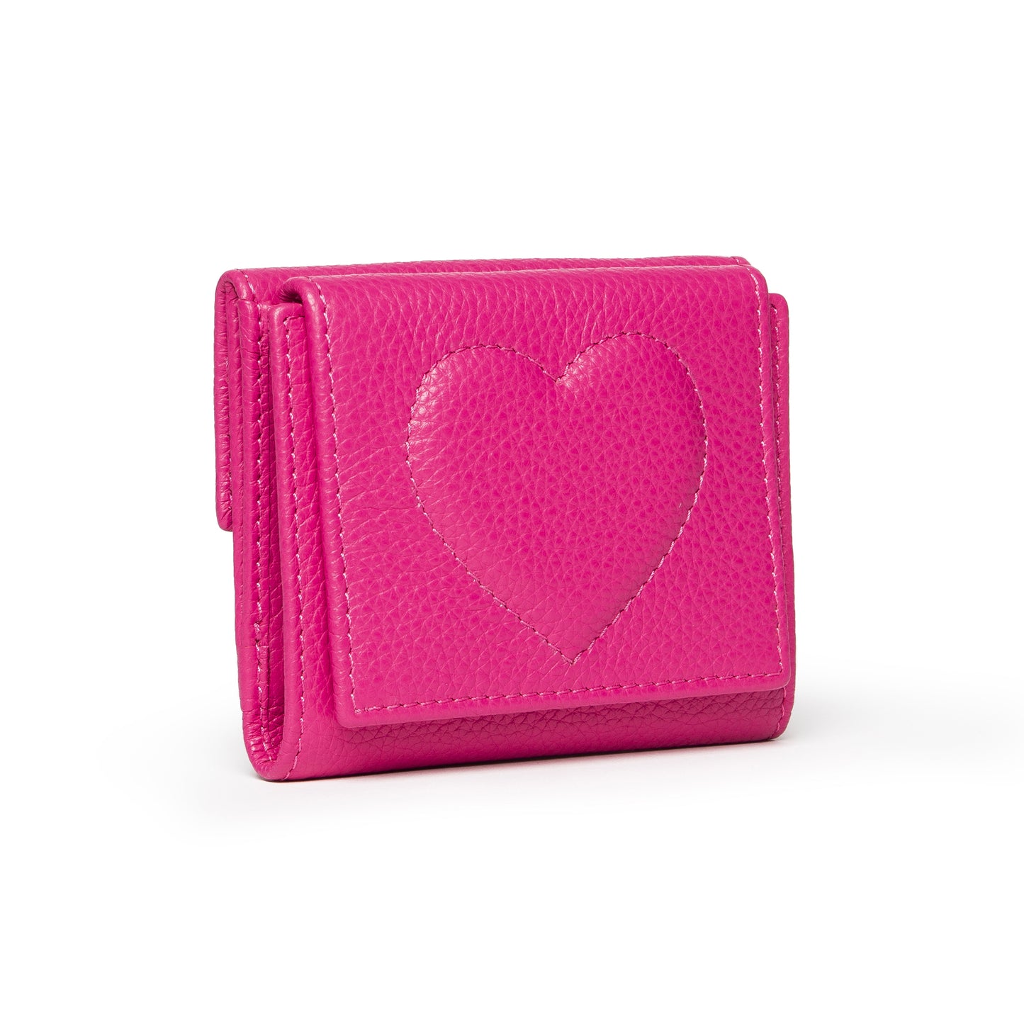 Portafoglio small con cuore colore peonia