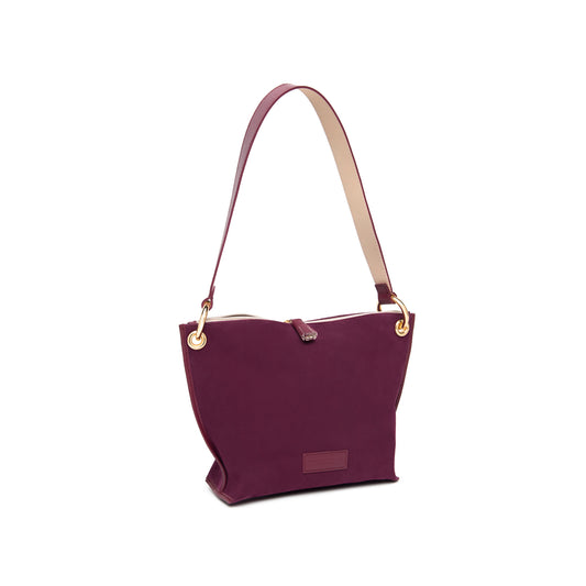 Barchetta in suede colore borgogna