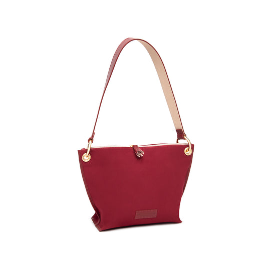 Barchetta in suede colore rubino