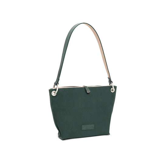 Barchetta in suede colore verde scuro