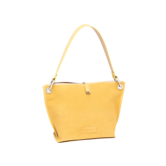 Barchetta in suede colore senape