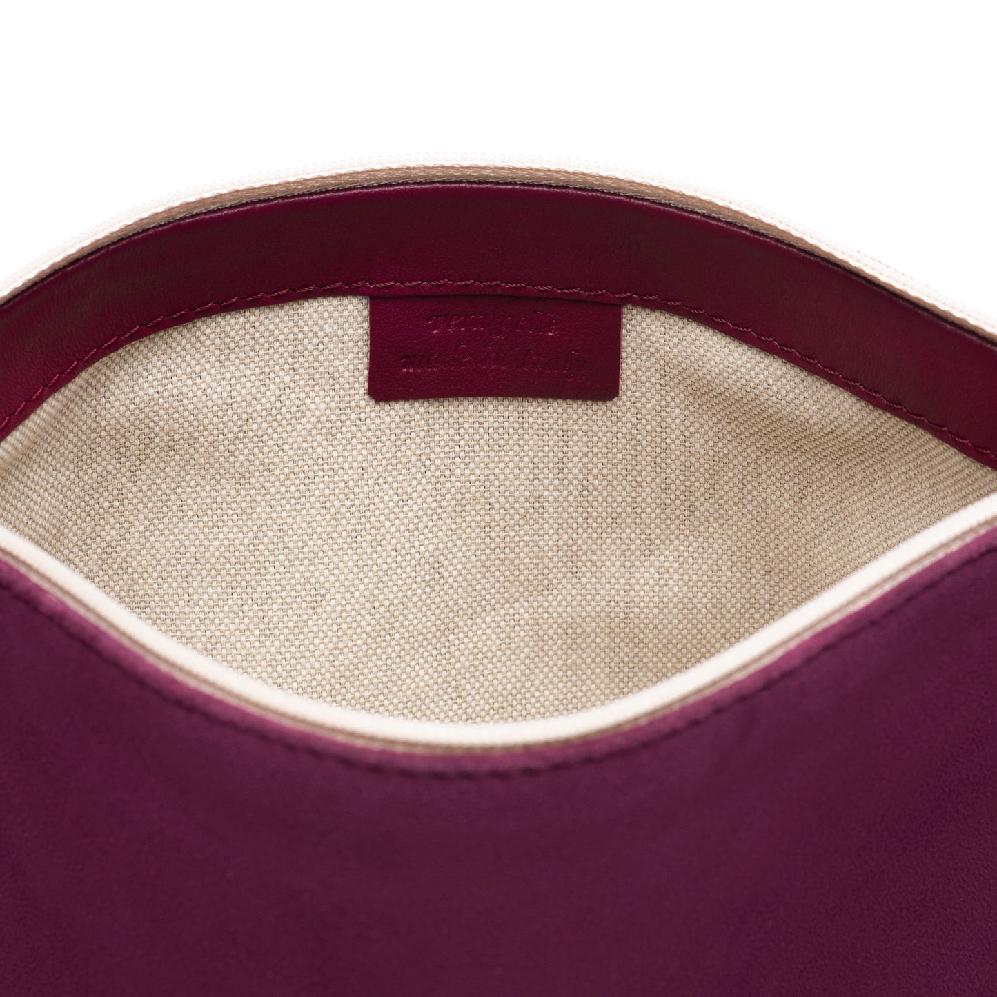 Barchetta in suede colore borgogna