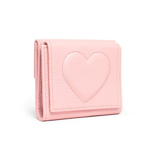 Portafoglio small con cuore colore pesco