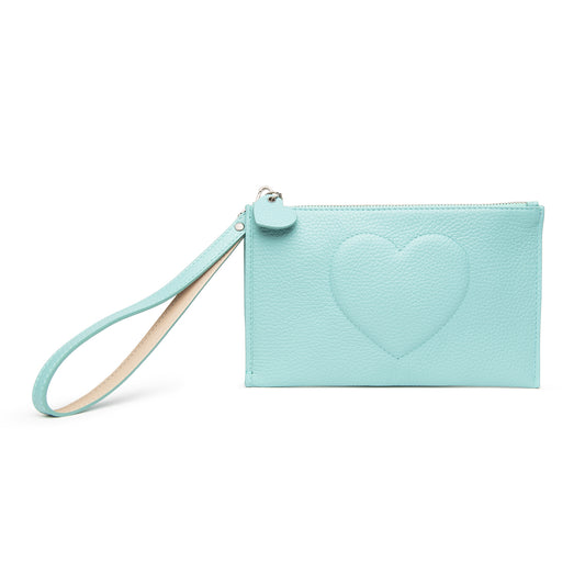 BUSTINA CON CUORE COLORE ACQUA MARINA
