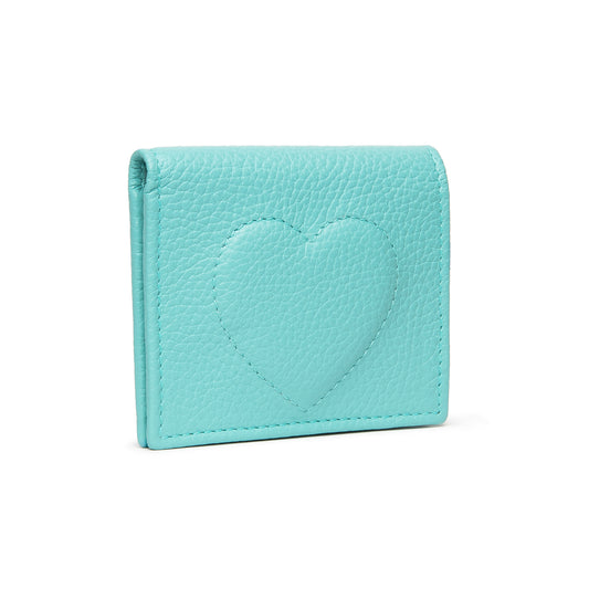 Portafoglio Xs con cuore colore acqua marina