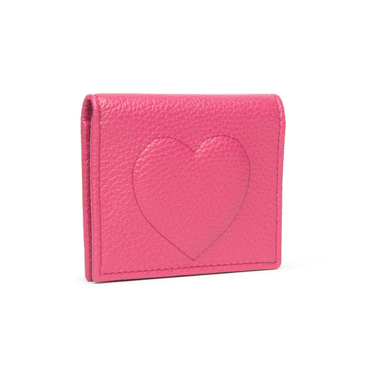 Portafoglio Xs con cuore colore peonia