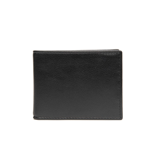PORTAFOGLIO UOMO  IN VITELLO SPALMATO COLORE NERO CON PORTA MONETE