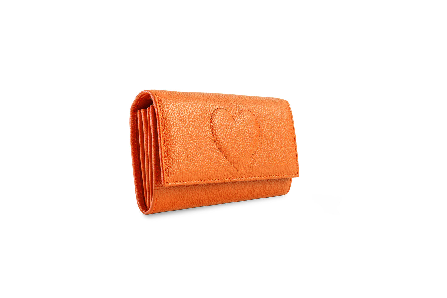 Portafoglio classico con cuore colore arancio